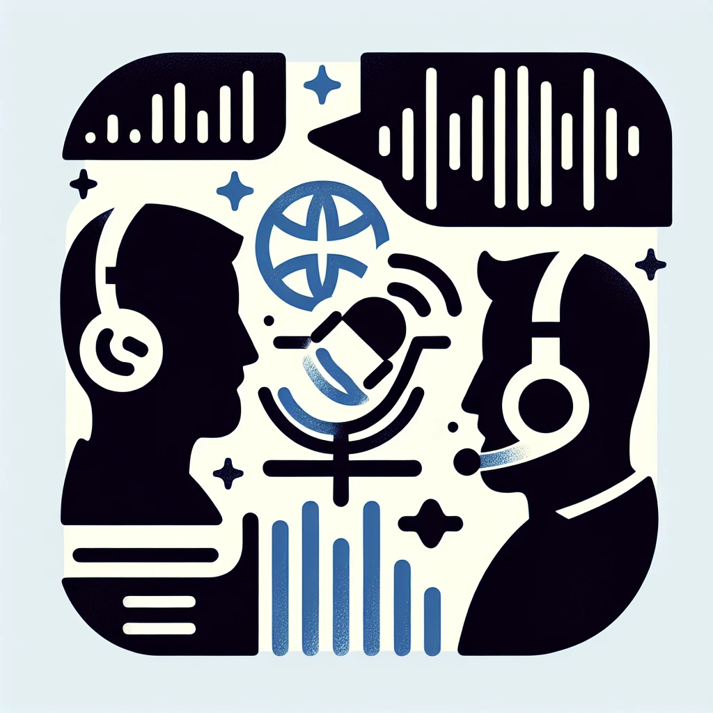 "Google Meet real-time voice translation service announcement with icons of speech bubbles and translation arrows."